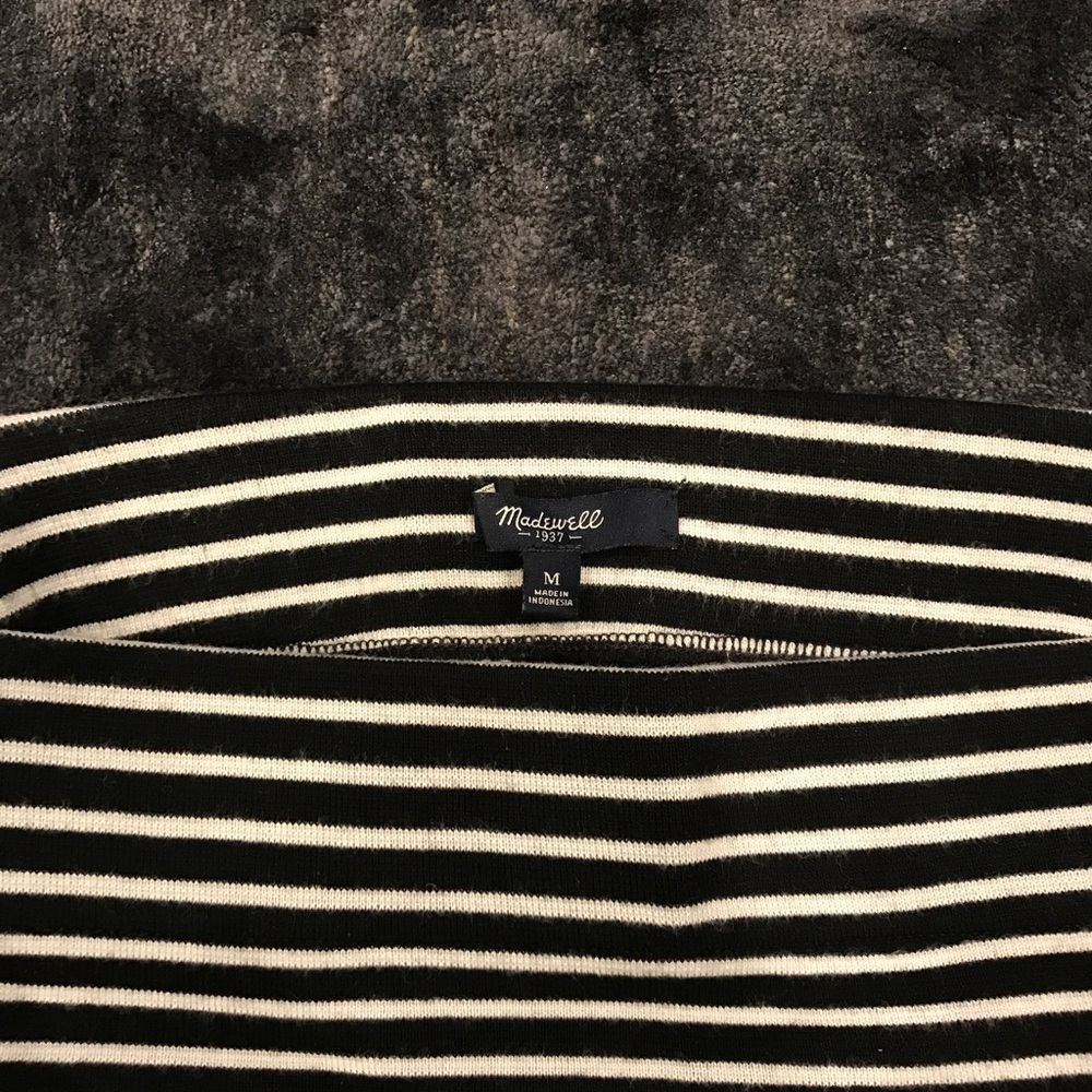 Madewell striped knee length skirt